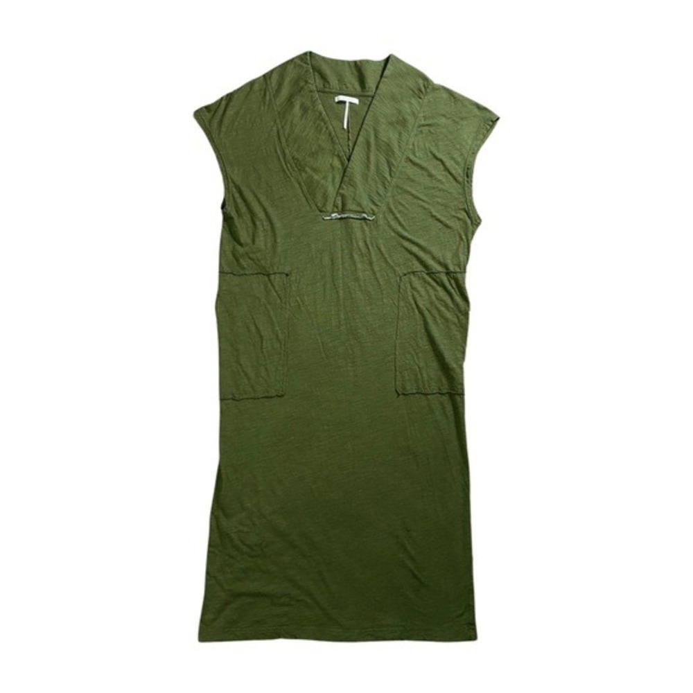 Stitchdrop Olive Lagenlook Pocket Midi Dress M - Picture 6 of 11